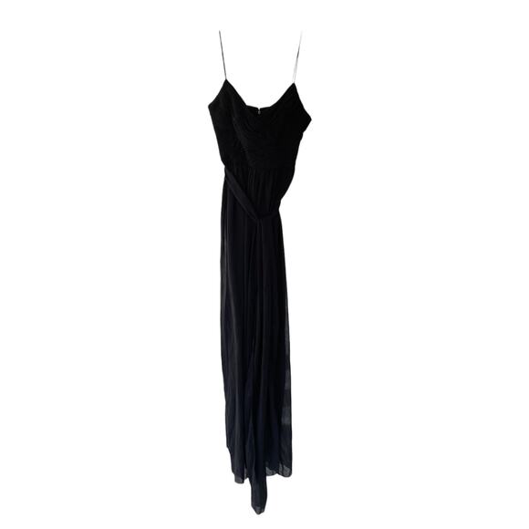 Mac Duggal 2651 Ruched Flowy Wrap Sleeveless Black Jumpsuit Small - Picture 7 of 9